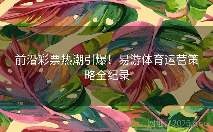 前沿彩票热潮引爆!易游体育运营策略全纪录 前沿彩票热潮引爆!易游体育运营策略全纪录