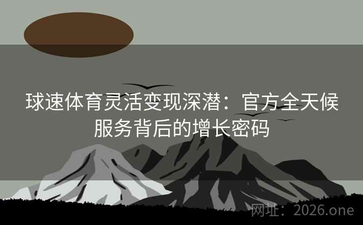 球速体育灵活变现深潜:官方全天候服务背后的增长密码 球速体育灵活变现深潜:官方全天候服务背后的增长密码